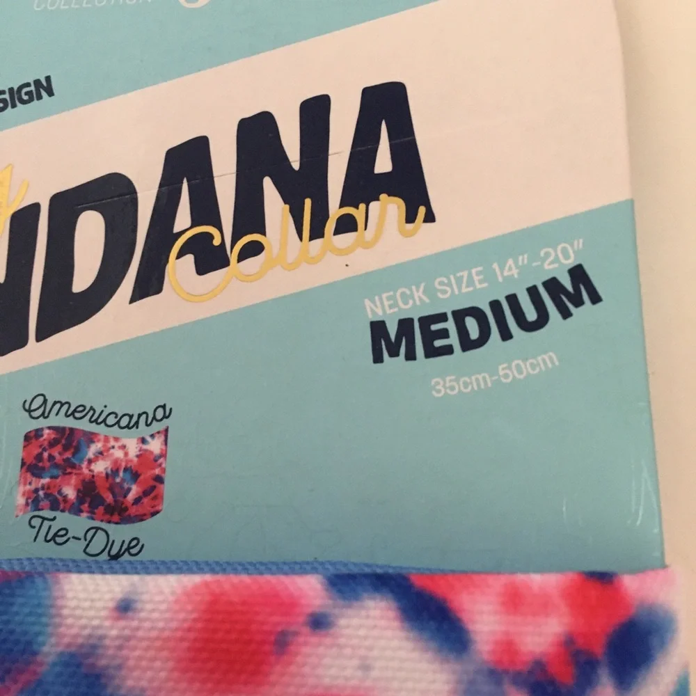 NEW (M) Dog Bandana Reversible Americana Tie Dye